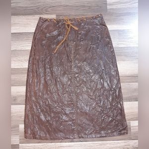 #240Maille Demoiselle Suede leather skirt. Size:0